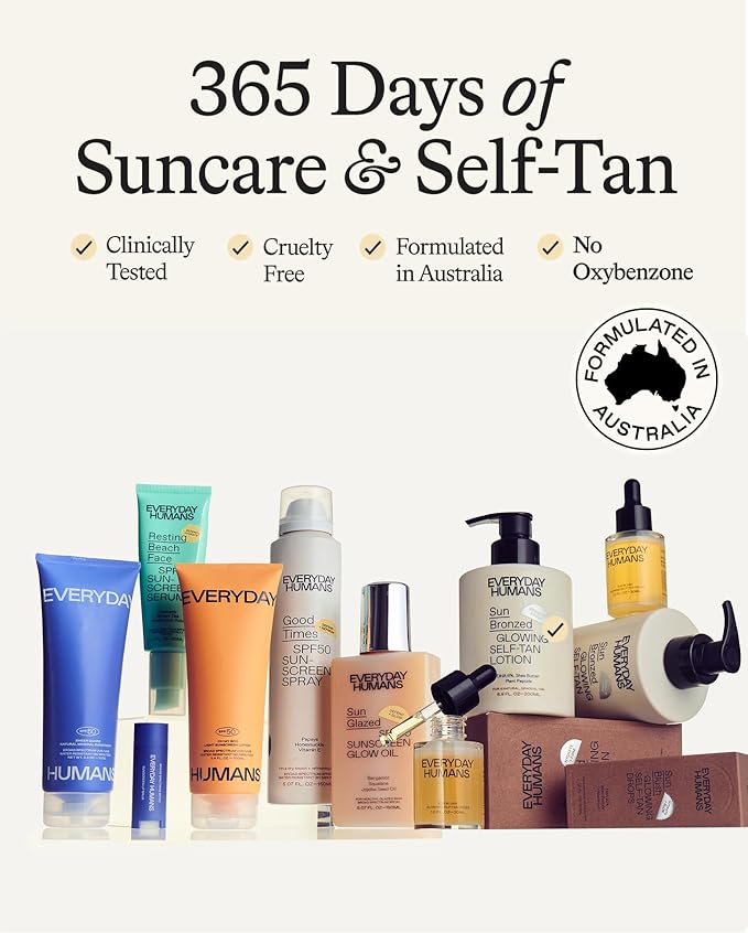 Sun Blush Glowing Self Tanning Drops Australian Made 1.0 fl.oz | Sun-Kissed Natural Face &amp Body Gradual Self Tanner with Peptides | Fragrance Free| Everyday Humans