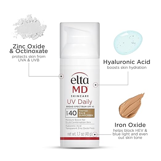 EltaMD UV Daily Face Sunscreen Moisturizer with Zinc Oxide Daily Face Moisturizer with SPF Great for Dry Combination and Normal Skin