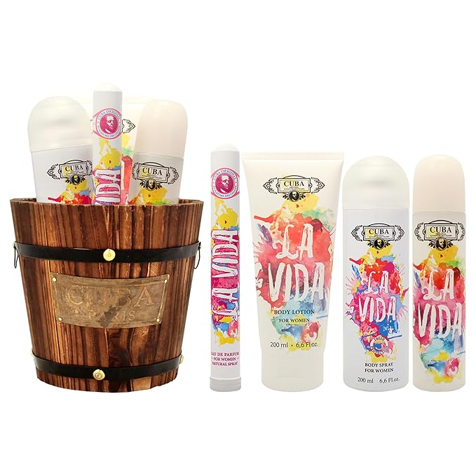 Cuba La Vida for Women - 4 Pc Gift Set 3.3oz EDP Spray 1.17oz EDP Spray 6.6oz Body Spray 6.6oz Body Lotion