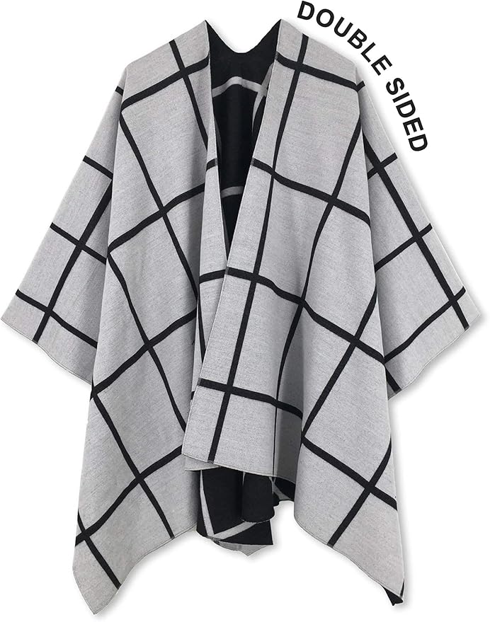 Moss Rose Women's Shawl Wrap Poncho Ruana Cape Open Front Cardigan Shawls for Fall Winter