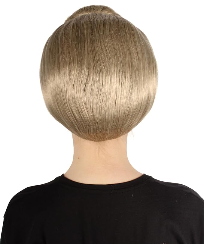 Women's Premium Bun Wig - Adjustable Capless Hair extensions with Realistic Synthetic Fibers - Multi-Color Elegant Bun Hairpiece for Halloween Cosplay and Everyday Wear Beige