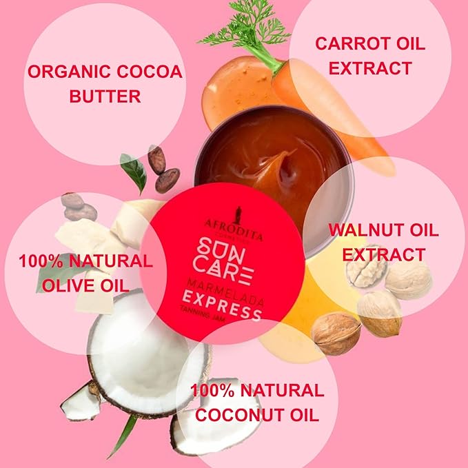 Sun Care Marmelada Tanning Accelerator | For Quick and Intense Tan | with 100% Organic Coconut Oil Karit? and Cocoa Butter | Silicone-Free | Vegan (Express)