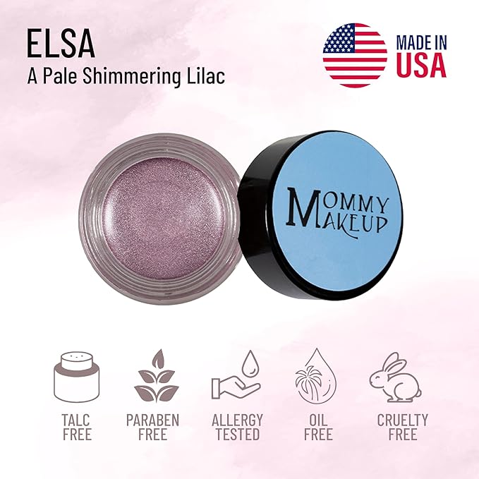 Mommy Makeup Any Wear Creme Eyeshadow - Waterproof Crease-Proof Long Lasting High Pigment Oil-free - Cream to Powder for Eyes Cheeks &amp Lips (Elsa)