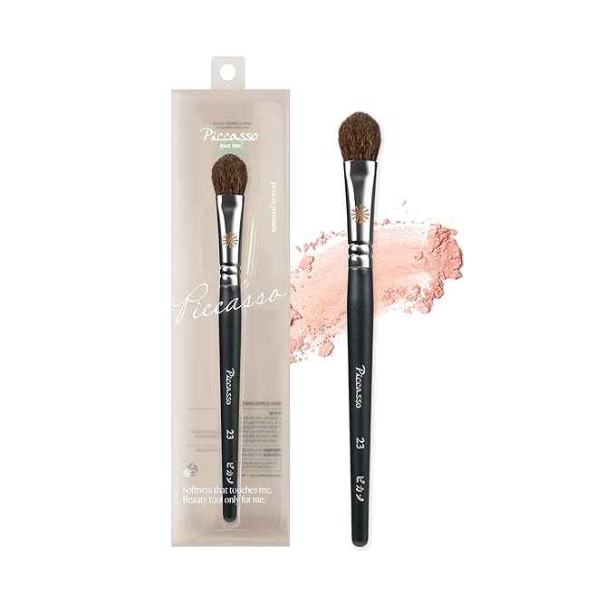 Piccasso 23 Small Blusher Brush ? Precise Makeup Brush for Cheeks Nose and Chin Soft Squirrel &amp Horse Hair for Delicate Application Detail Face Brush for Daily Use Korean Professional Beauty