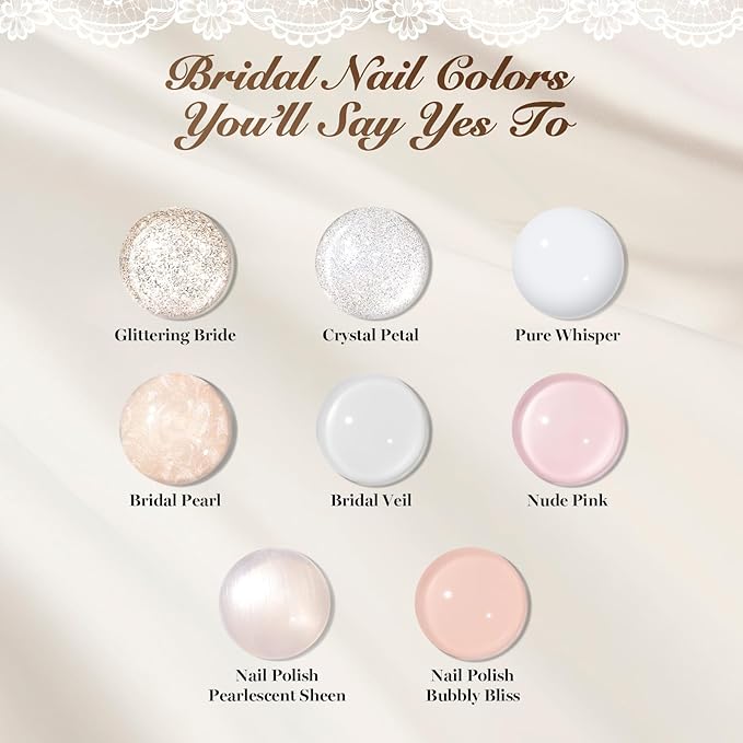 Beetles Christmas Gel Nail Polish Set ? Wedding Beauty Gel Nail Polish Colors Hema Free 15ml UV LED Soak Off Manicure with Base Coat Top Coat All in an Elegant Gift Box for Women Holiday Gifting