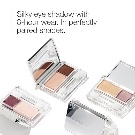 Clinique All About Shadow Duo Eye Shadow Makeup | Safe For Sensitive Eyes | Buildable + Long-Wearing Color | Smooth Easy Application | Buildable + Long-Wearing Color | Smooth Easy Application