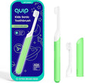 Quip Sonic Toothbrush for Kids with Timer - Includes Extra Brush Head and Travel Cover Mount - Electric Soft Bristle Refill Head Rubber Handle 3 Month Battery Life - Glow in The Dark Green