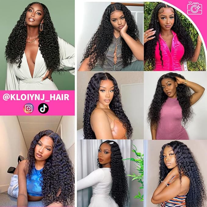 U Part Wigs Human Hair for Black Women Deep Wave Human Hair Brazilian Hair Full Head Clip in Half Wig V Part Glueless Wigs Human Hair Pre Plucked U Shape Wigs (Natural Black 18 inch)