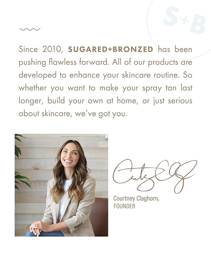 SUGARED + BRONZED Sunless Tanning Glow Drops ? Customizable Self-Tanner for Face &amp Body Natural Glow Clean Formula Streak-Free Lightweight Travel-Friendly Suits All Skin Types (1 Fl Oz)