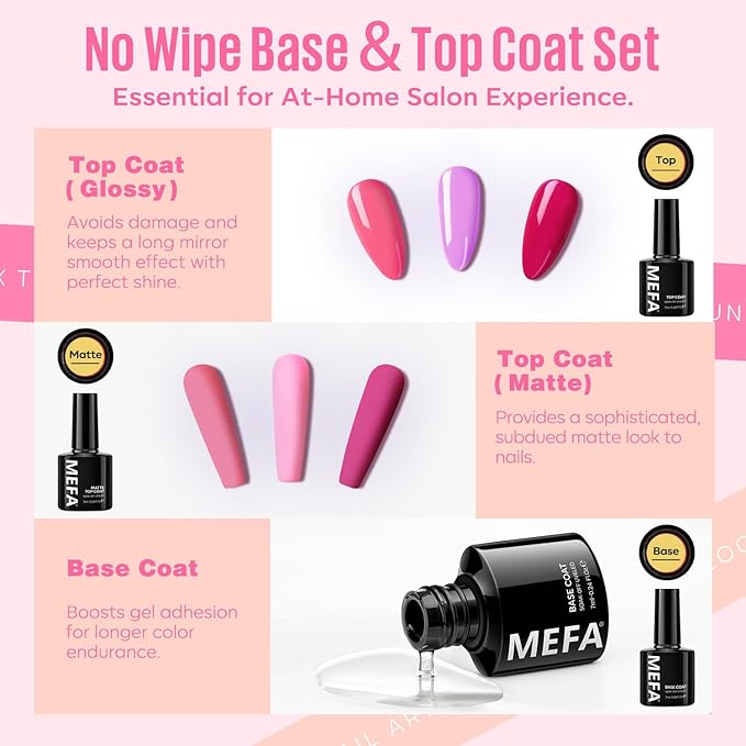 MEFA 32 Colors Gel Nail Polish Kit with U V Light 54 Pcs Nude Pink Popular Gel Nail Polish Starters Set Essential Manicure Tools Nails Art Decorations DIY Gifts