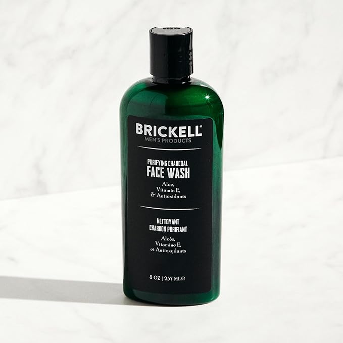 Brickell Men's Daily Advanced Face Care Routine II Activated Charcoal Facial Cleanser Face Scrub Facial Moisturizer Lotion Natural and Organic Unscented