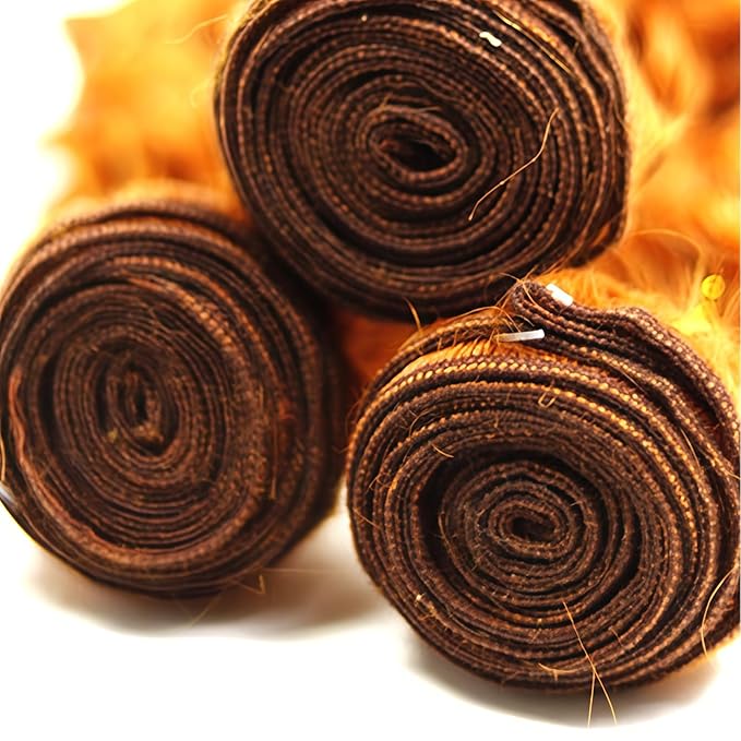 Orange Curly Human Hair Bundles 18 20 22 Inch Brazilian Remy Virgin 10A Curly 3 Bundles Human Hair Hair Extensions Bundles Orange