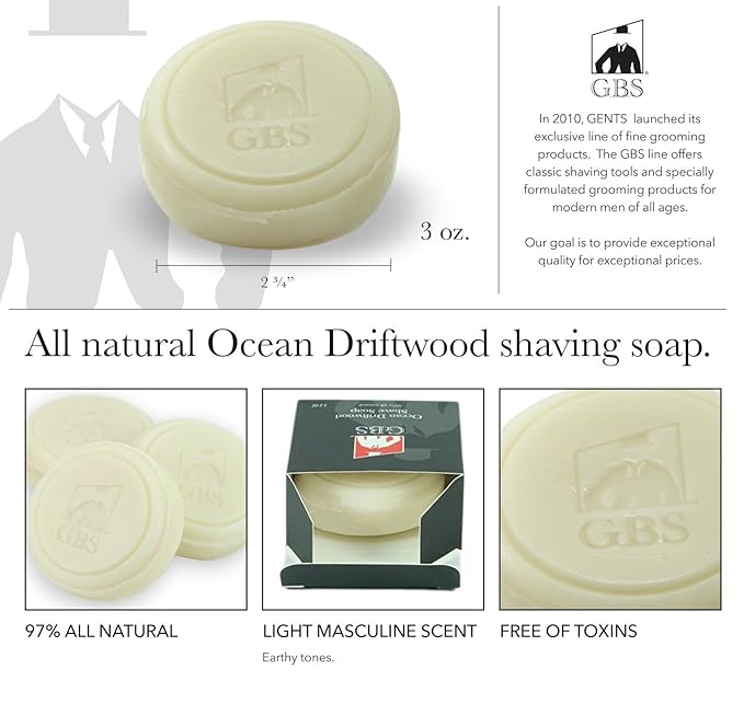 G.B.S Stylish Shaving Kit- For Men?™s Beard Traditional 42C Safety Razor Badger Shaving Brush Stainless Brush &amp Razor Stand Chrome Bowl 3 Pack of Natural Shaving Soaps + 25 DE Razor Blades