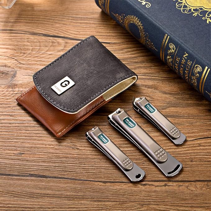 MR.GREEN 3 pcs Nail Clippers Set Stainless Steel Nail Clippers &amp Slant EDG Toenail Clipper Cutter for Men and Women