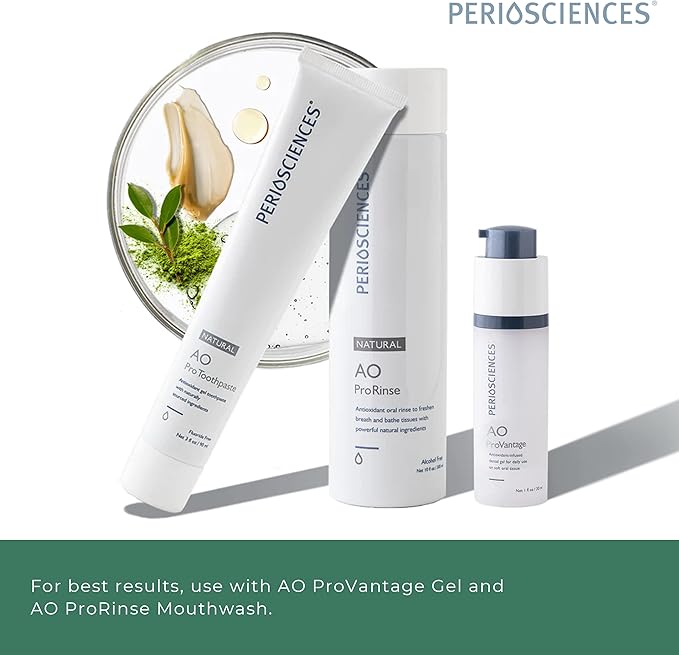 PerioSciences AO Pro Natural Toothpaste with Nano Hydroxyapatite Remineralizing Fluoride Free SLS Free Gluten Free 3 fl oz / 90ml - Pack of 2