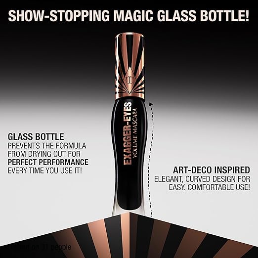 Charlotte Tilbury Exagger-Eyes Volume Mascara - Gift Set Essential - Volumizing Mascara with 28-Hour Smudge-Proof &amp Flake-Proof Wear - Perfect for Pairing with Makeup Favorites