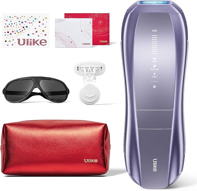 Ulike Laser Hair Removal Air 10 IPL Hair Removal Device with Ice Cooling Dual Lights SHR Mode for Women &amp Men Limited Holiday Set with Aloe Vera Gels Gem Stickers Christmas Cards &amp Stora