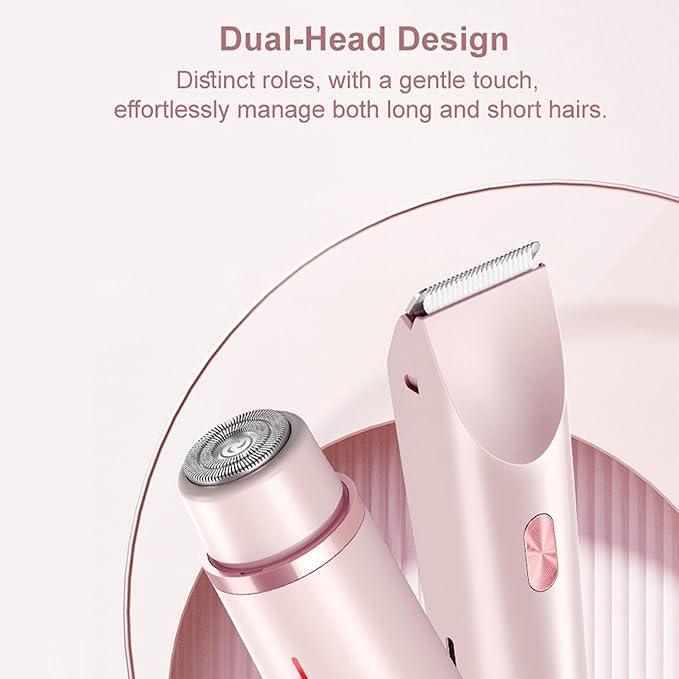 Electric Razors Shaver for WomenGlowaura Electric Razor 2 in1 Body &amp Facial Diffuser Hair Removal Double Head Trimmer for Face Underarm Legs Winter &amp Mother Gift (Blue)