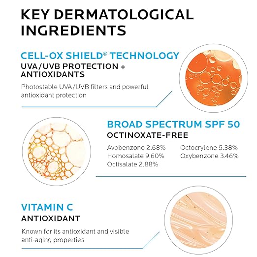La Roche-Posay Anthelios AOX Daily Antioxidant Serum with SPF Face Moisturizer with Sunscreen and Vitamin C &amp E Oil Free Face Sunscreen for Sensitive Skin Moisturizing Sun Protection