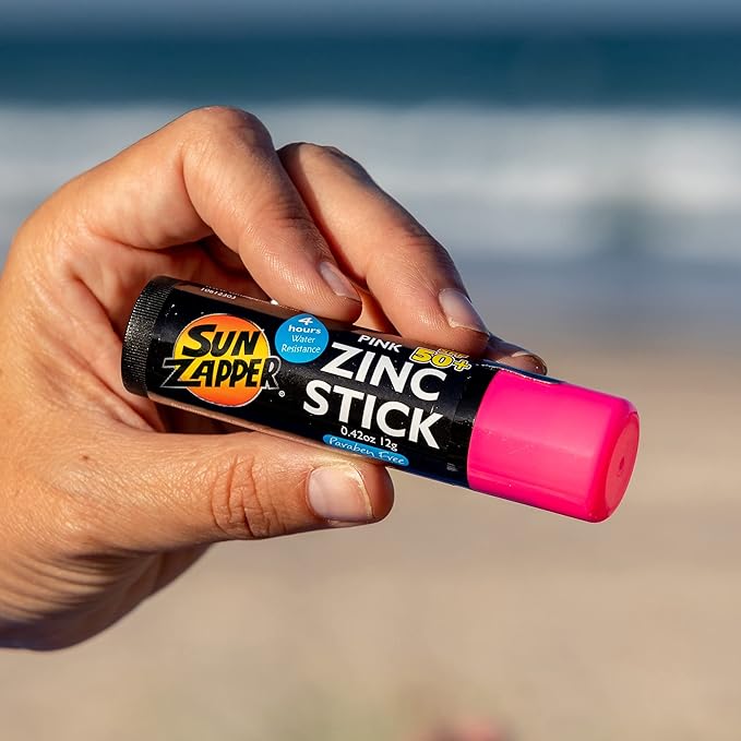 Sun Zapper Zinc Oxide Sunscreen Stick ? SPF 50+ Waterproof ? 3-Pack (Pink White Blue) ? For Face &amp Body ? Adults Kids Baby ? Travel Size ? Made in Australia