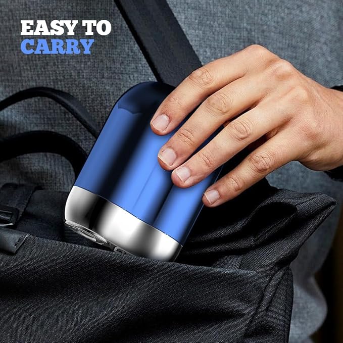 New Model Mini Dual-Head Electric Shaver for Men 2025 Upgraded Pocket Shaver USB Mini Shavers Washable Double Head Rechargeable Waterproof Compact for Travel (Blue)