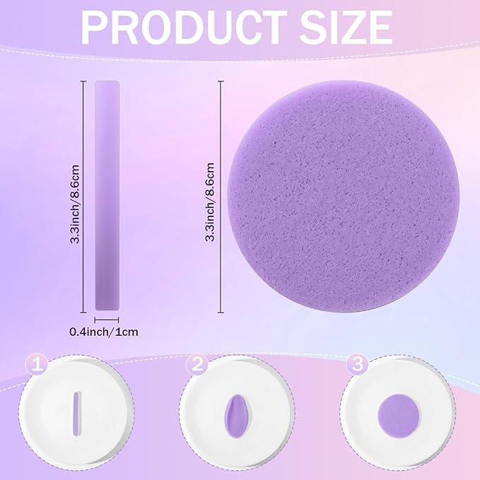 Mifoci 960 Pieces Purple Compressed Facial Sponges for Estheticians Makeup Removal Sponge Pads for Women Spa Exfoliating Face