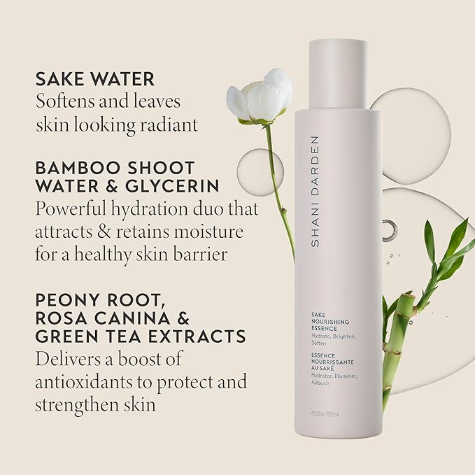Shani Darden Skin Care Sake Nourishing Essence Facial Essence for Skin Hydration Helps Soften Fortify and Calm Dehydrated and Sensitive Skin 4 Oz