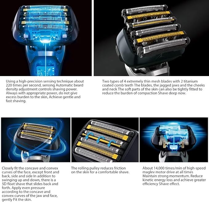 Latest Ver. WES9600P Electric Razor for Men Electric Shaver A-RC6 Six-Blade Electric Razor for P-anasonic ES-LS8A-K