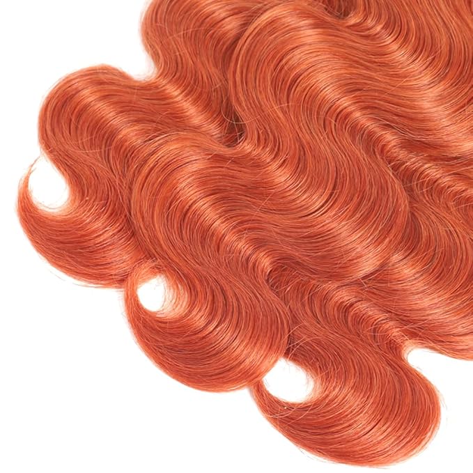 34 34 34 inch Ginger Bundles 350 Body Wave Bundles Human Hair Ginger Body Wave Bundle Same Length Orange Color