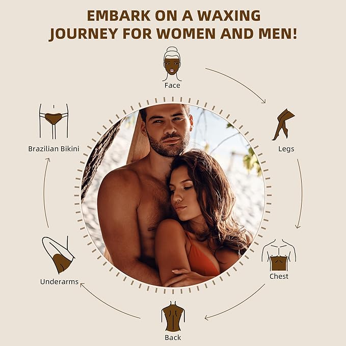 2.5lb Wax Beads for Hair Removal Brazilian Bikini Hard Wax for Sensitive Skin Hard Wax beads Perfect for Full Body Eyebrow Facial Beard and Underarms at Home for Women and Men (Cream)