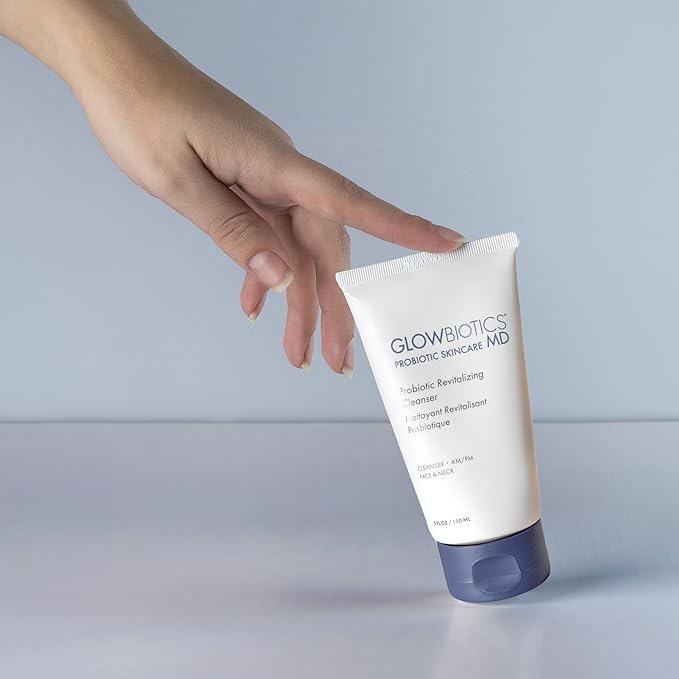 Glowbiotics Probiotic Revitalizing Cleanser 5 oz ? Gentle Hydrating Face Wash with Probiotics Peptides &amp Aloe Vera | Daily Cleanser for Sensitive Dry &amp Aging Skin