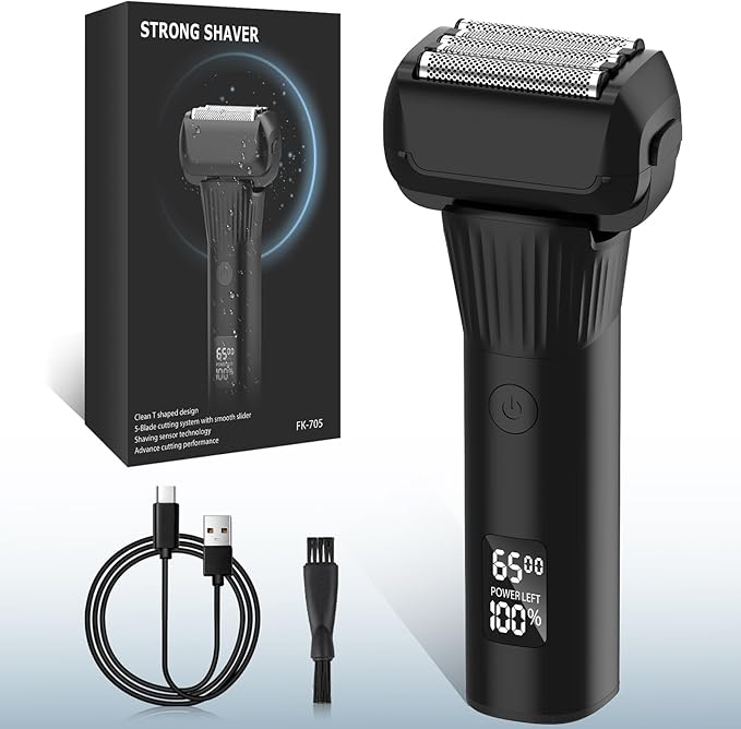 Electric Razor for Men 2-Speed 5-Blade Electric Shavers for Men Face Cordless Rechargeable Mens Foil Shaver Shaving Machine Wet Dry Men's Travel Razors for Man Close Shaving Face as Gift Black