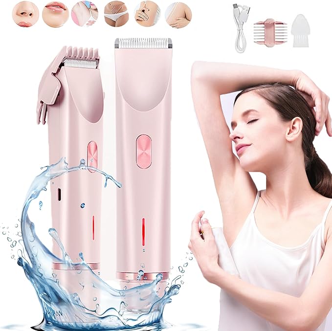 Trimmer 2.0 Electric ShaverLadyshaverBikini Trimmer2 in 1 Women Electric Dualhead Bikini Trimmer (Pink)