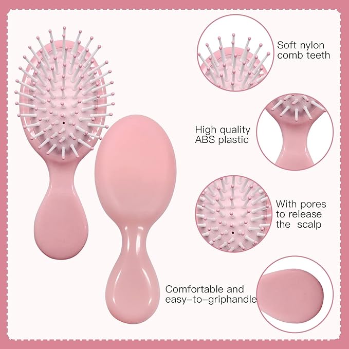 100 Pieces Mini Wet Hair Brush Travel Detangling Brush for Most Hair Types with Ease Knots Without Tears or Breakage Multicolor