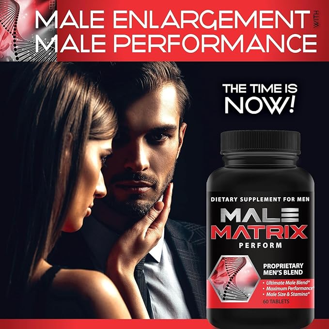 Male Matrix XL- Enlargement Pills for Men- Amplify Male Size- Extend in Length Engorge in Girth- Boost Up to 3 Inches in 90 Days- Stamina Multiplier- 60 Tablets