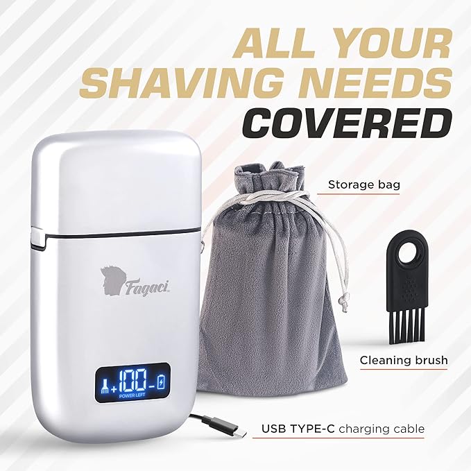 Fagaci 5 Speeds Double Foil Shavers for Men Professional Irritation Free Close Clean Shaving Foil Razor Electric Shavers for Men Maquina de Afeitar para Hombre Neck Barber Shaver