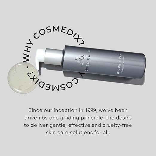 COSMEDIX Hydrating Cleanser for Women &amp Men Benefit Clean Gentle Face Wash Gel - Moisturizing Facial Cleanser &amp Pore Minimizer For All Skin Types - Makeup Remover for Glowing Skin