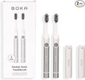 Boka Sonic Electric Toothbrush for Adults 2 pk - 24000 VPM w/Standard &amp Sensitive Modes - Waterproof &amp Up to 120 Battery Life w/Travel Cover &amp Mirror Mount - Automatic Smart Timer Non-Sli