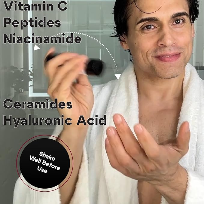 Titan MAX Anti-Aging Face Serum for Men ? Ultra Potency Mens Face Moisturizer ? Men Dark Spots Wrinkles Fine Lines ? Vitamin C &amp E 10% Niacinamide Hyaluronic Acid ? Unscented
