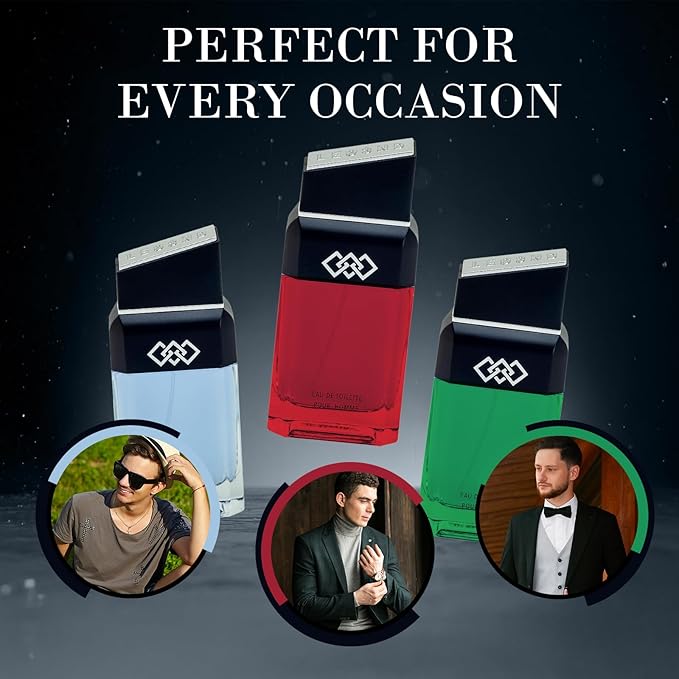 LEG3ND Pour Homme Set of 3 Cologne Spray - 0.5/15ml Eau de Parfum Spray Long-Lasting Scent with Elegant &amp Sleek Glass Bottle - Fragrances for Men Gift Set with Luxurious Fresh &amp Musculine Note