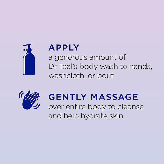 Dr Teal's Body Wash with Pure Epsom Salt Sleep Blend with Melatonin 24 fl oz (Pack of 4)