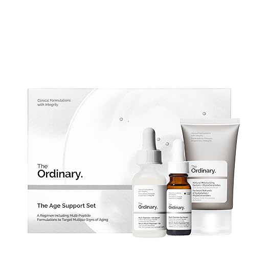 The Ordinary Age Support Set - 3-Step Anti-Aging Skin Regimen with Multi-Peptide + HA Multi-Peptide Eye Serum and Natural Moisturizing Factors + PhytoCeramides | Skincare Set