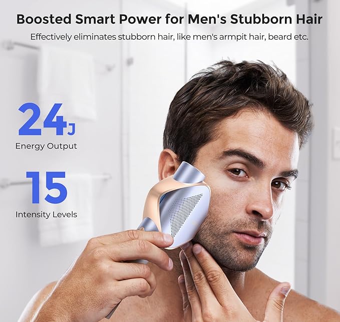 LUBEX Smart Permanent IPL Laser Hair Removal for Woman and Men Painless Sapphire Ice-Cooling Alternative to Salon Bikini Shaver Facial Epilator for Armpits Back Legs Arms Face Bikini Glow 6 A+