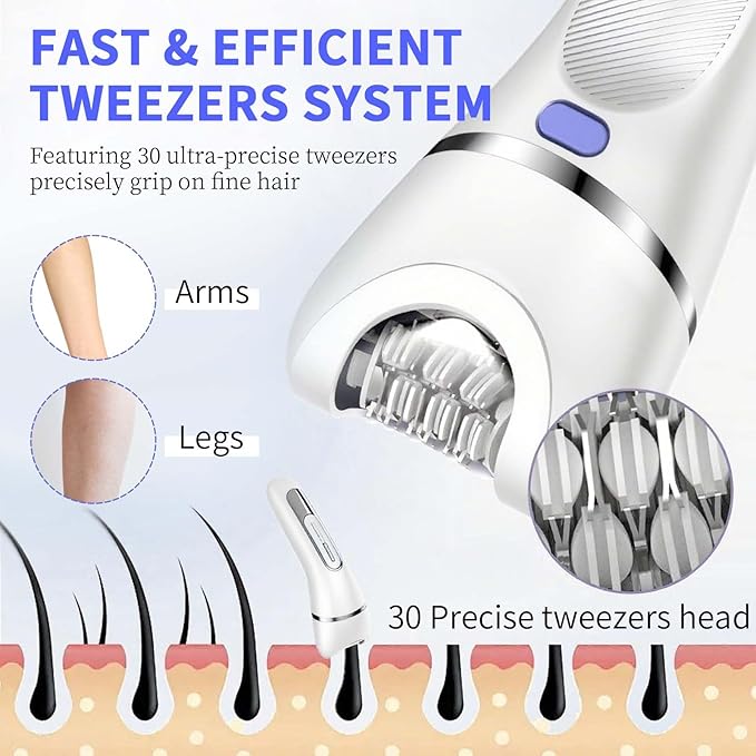 Electric Razors for Women Whole Body: 7 in 1 Hair Removal KitRechargeable Body Shaver - Wet Dry Hair Remover - Trimmer for Lady Face Underarms Public