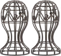 2Pcs Wig Head Stand Display Hat Holder for Women Plastic Mannequin for Wig Making Hair Styling Salon Home Travel and Hairdressing Practice