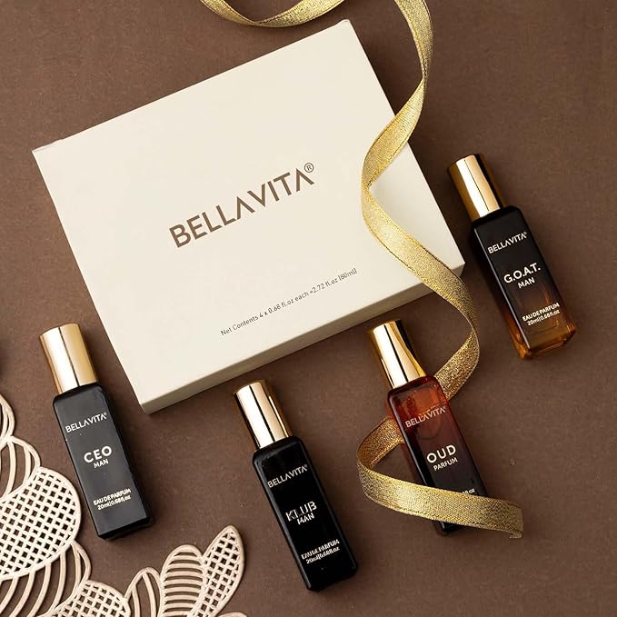 Bella.Vita Luxury Man Perfume Gift Set 4 x 20 ml for Men with KLUB OUD CEO G.O.A.T Perfume | Woody Citrusy Long Lasting EDP Fragrance Scent
