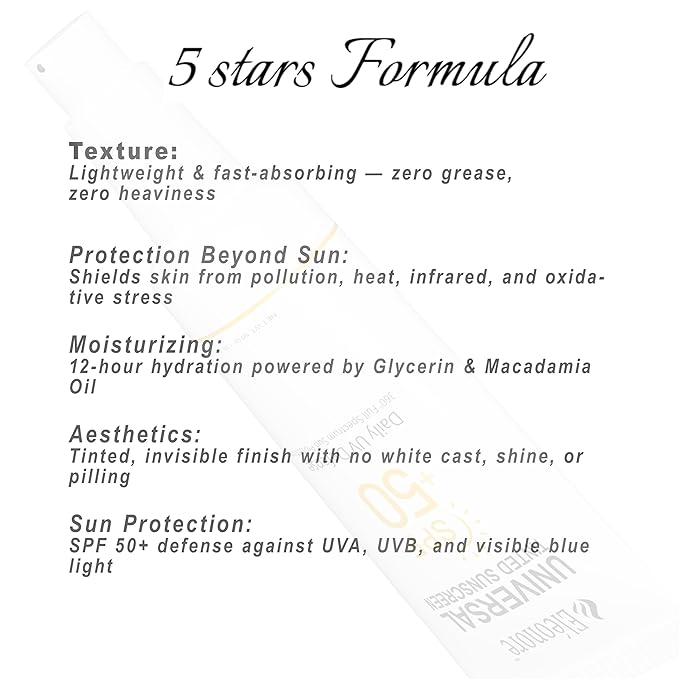 Face Sunscreen For Women - Tinted Sunscreen for face - Face Moisturizer With SPF 50 -Travel Toiletries. 50 ml