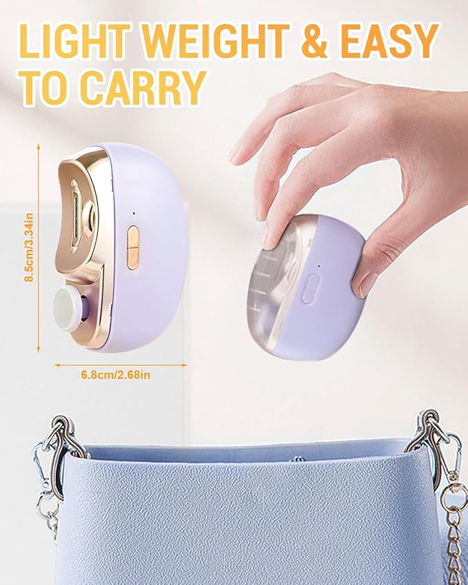 3 in 1 Automatic Electric Nail Clipper 2025 New Electric Toe Nail Clippers with Polishing for Seniors Adults Baby Automatic Electric Nail Clippers Nail File with LED Light &amp Storage Box (Pink)