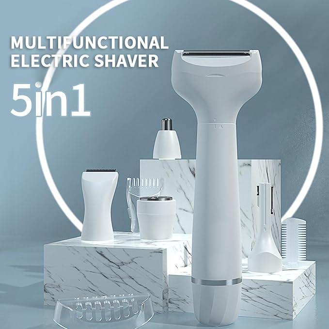Pluxy Epil Pro 3.0 Women Face Epilator Pluxy Hair Removal for Face5-in-1 Painless Body Shaver and Facial Epilator Rechargeable Bikini Trimmer Female Shaver for Facial Legs Underarm Nose