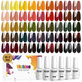 Vishine 48 Colors Gel Nail Polish Set Autumn Winter Popular Nail Polish with Base Top Coat Lasting UV LED Gel Polish Manicure Kit 8ml